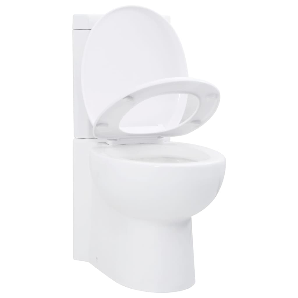 vidaXL Toilet hoekmodel keramisch wit - Image 3