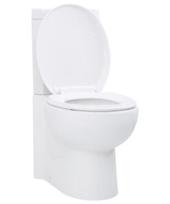 vidaXL Toilet hoekmodel keramisch wit