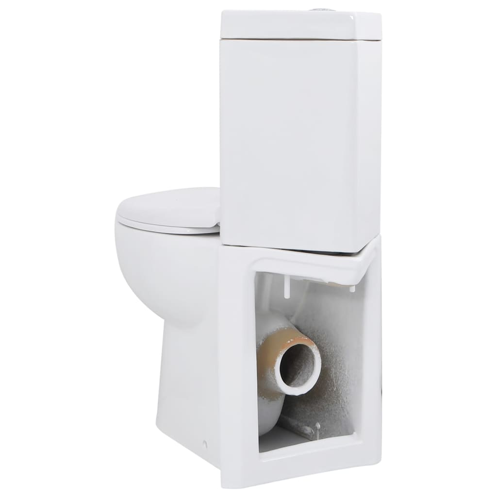 vidaXL Toilet hoekmodel keramisch wit - Image 5