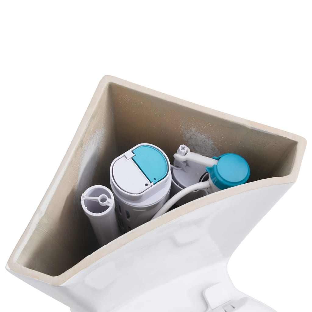 vidaXL Toilet hoekmodel keramisch wit - Image 7