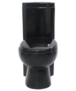 vidaXL Toilet hoekmodel keramisch zwart