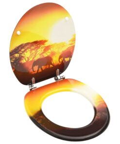 vidaXL Toiletbril met deksel savanne MDF