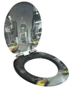 vidaXL Toiletbril met soft-close deksel New York MDF