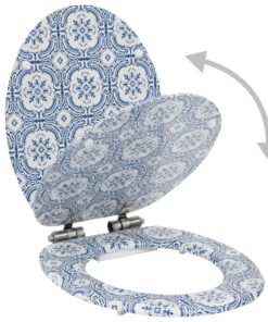 vidaXL Toiletbril met soft-close deksel porselein MDF