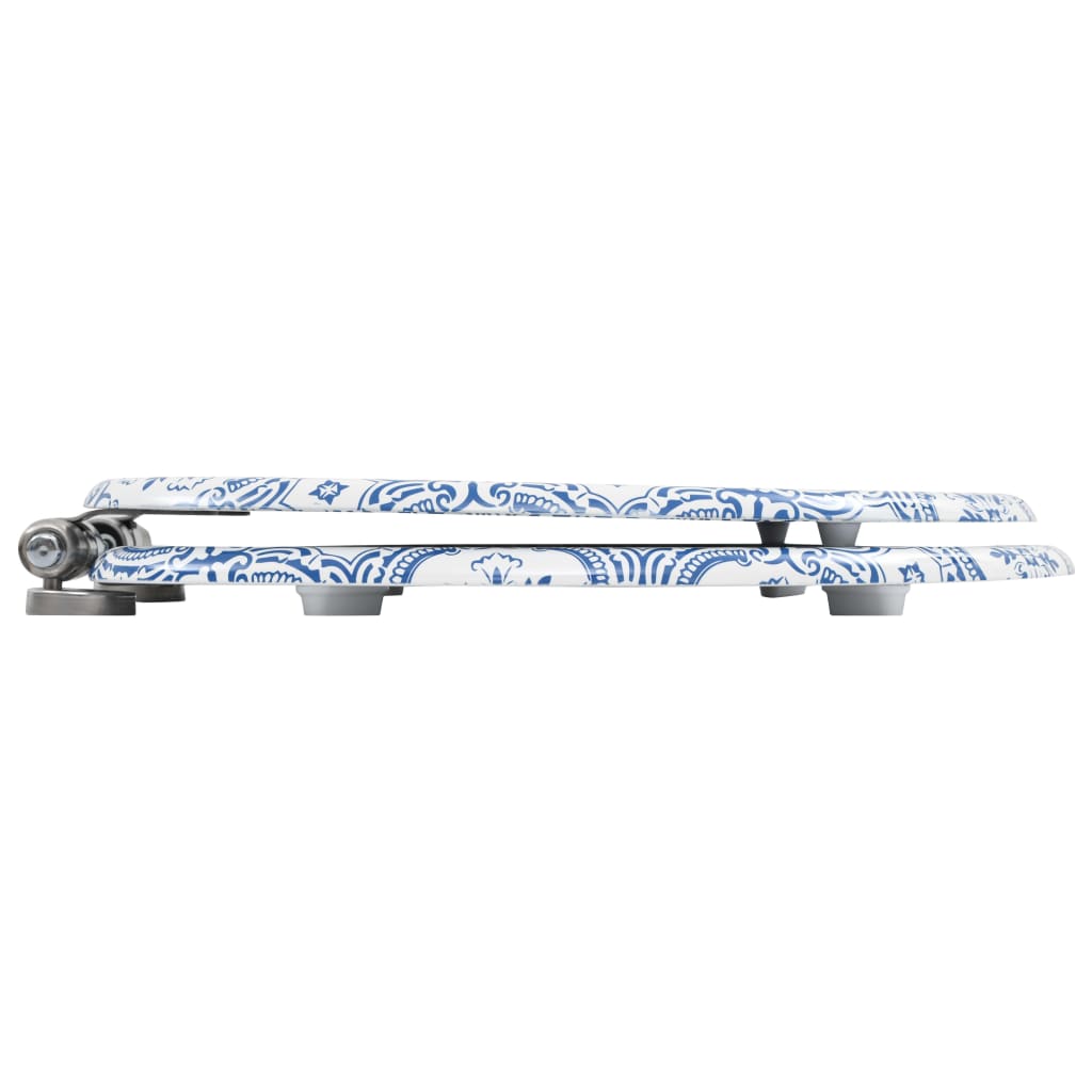 vidaXL Toiletbril met soft-close deksel porselein MDF - Image 4