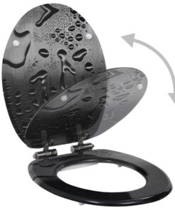 vidaXL Toiletbril met soft-close deksel waterdruppel MDF