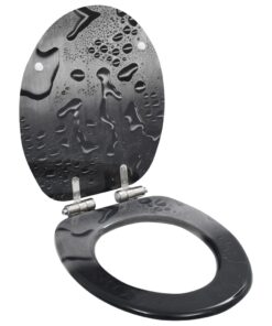 vidaXL Toiletbril met soft-close deksel waterdruppel MDF