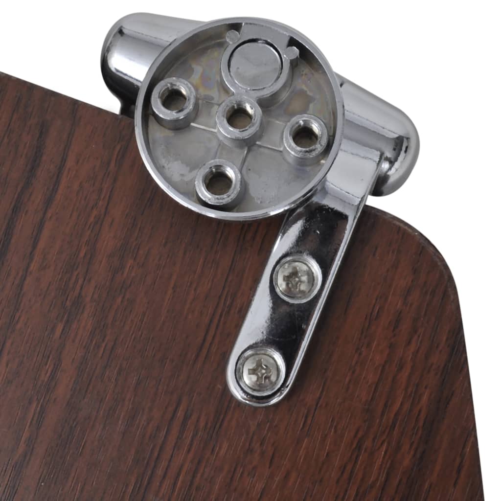 vidaXL Toiletbril soft-close simpel ontwerp MDF bruin - Afbeelding 6