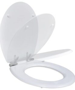 vidaXL Toiletbril soft-close simpel ontwerp MDF wit