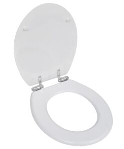 vidaXL Toiletbril soft-close simpel ontwerp MDF wit
