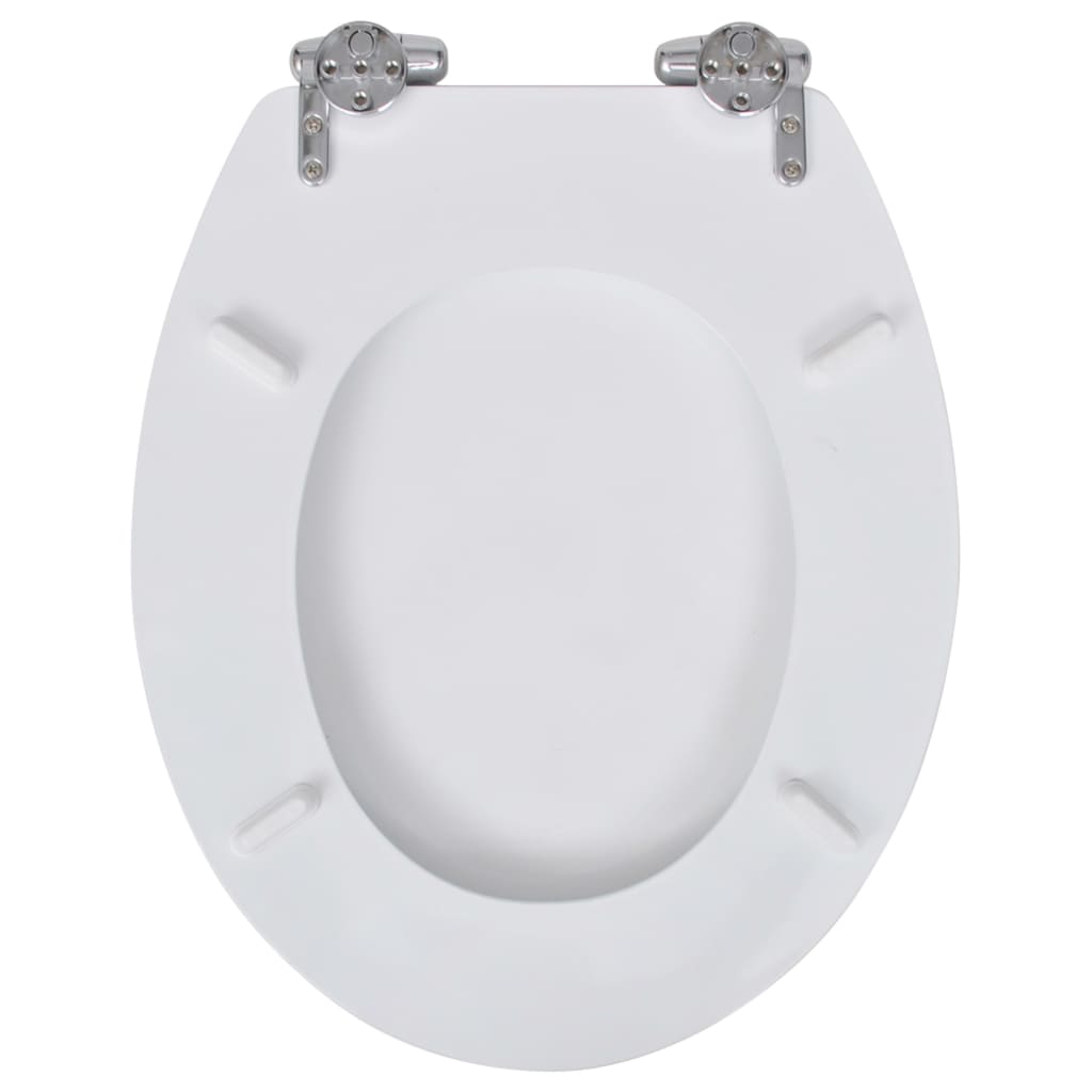 vidaXL Toiletbril soft-close simpel ontwerp MDF wit - Afbeelding 5
