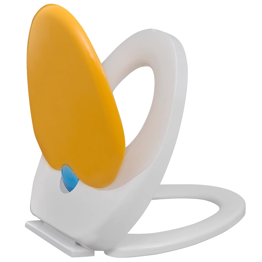 vidaXL Toiletbril voor volwassenen/kinderen soft-close wit en geel - Afbeelding 7