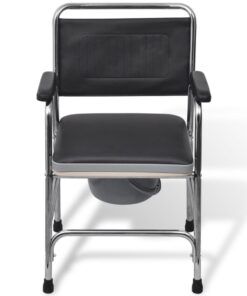 vidaXL Toiletstoel staal zwart