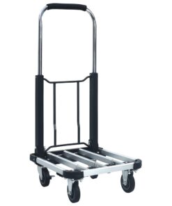 vidaXL Transportwagen inklapbaar 150 kg aluminium zilverkleurig