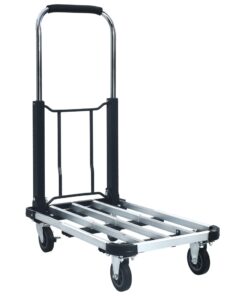 vidaXL Transportwagen inklapbaar 150 kg aluminium zilverkleurig
