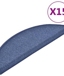 vidaXL Trapmatten 15 st 56x17x3 cm Blauw Halfrond
