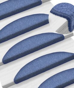 vidaXL Trapmatten 15 st 56x17x3 cm Blauw Halfrond