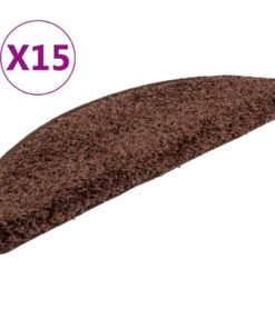 vidaXL Trapmatten 15 st 56x17x3 cm Bruin Halfrond