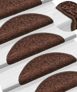 vidaXL Trapmatten 15 st 56x17x3 cm Bruin Halfrond