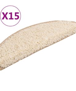 vidaXL Trapmatten 15 st 56x17x3 cm Crème Halfrond