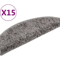 vidaXL Trapmatten 15 st 56x17x3 cm Grijs Halfrond