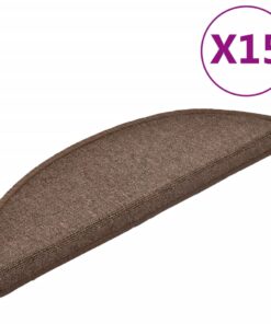 vidaXL Trapmatten 15 st 56x17x3 cm Koffiebruin Halfrond