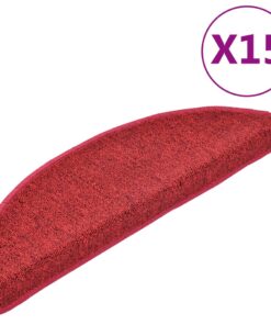 vidaXL Trapmatten 15 st 56x17x3 cm Röd Halfrond
