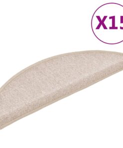 vidaXL Trapmatten 15 st 56x17x3 cm Taupe Halfrond