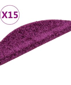 vidaXL Trapmatten 15 st 56x17x3 cm Violet Halfrond