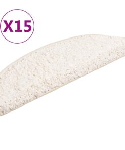 vidaXL Trapmatten 15 st 56x17x3 cm Wit Halfrond