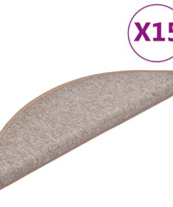 vidaXL Trapmatten 15 st 56x17x3 cm lichtbruin halfrond