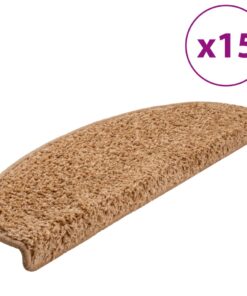 vidaXL Trapmatten 15 st 65x21x4 cm Beige Halfrond Groot