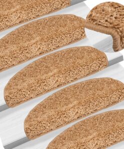 vidaXL Trapmatten 15 st 65x21x4 cm Beige Halfrond Groot