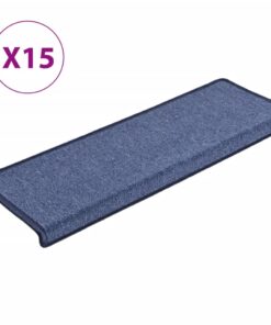 vidaXL Trapmatten 15 st 65x21x4 cm Blauw Rechthoekige Rand