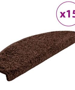 vidaXL Trapmatten 15 st 65x21x4 cm Bruin Halfrond Groot