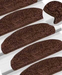 vidaXL Trapmatten 15 st 65x21x4 cm Bruin Halfrond Groot