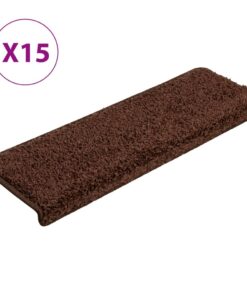 vidaXL Trapmatten 15 st 65x21x4 cm Bruin Rechthoekige Rand