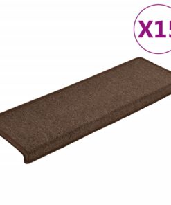 vidaXL Trapmatten 15 st 65x21x4 cm Bruin Rechthoekige Rand