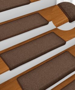 vidaXL Trapmatten 15 st 65x21x4 cm Bruin Rechthoekige Rand