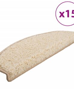 vidaXL Trapmatten 15 st 65x21x4 cm Crème Halfrond Groot