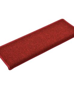 vidaXL Trapmatten 15 st 65x21x4 cm Röd Rechthoekige Rand