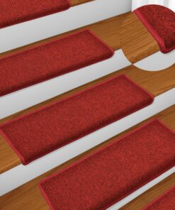 vidaXL Trapmatten 15 st 65x21x4 cm Röd Rechthoekige Rand