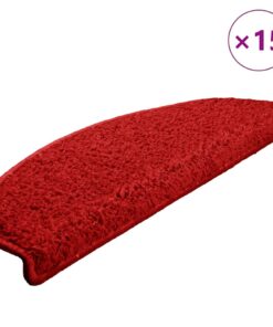 vidaXL Trapmatten 15 st 65x21x4 cm Rood Halfrond Groot