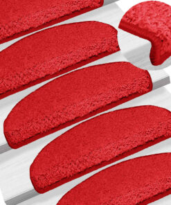 vidaXL Trapmatten 15 st 65x21x4 cm Rood Halfrond Groot