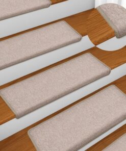 vidaXL Trapmatten 15 st 65x21x4 cm Taupe Rechthoekige Rand