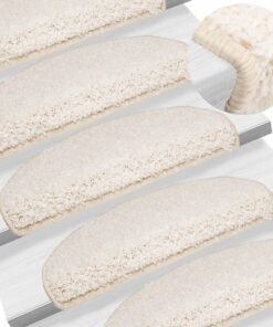 vidaXL Trapmatten 15 st 65x21x4 cm Wit Halfrond Groot