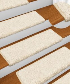 vidaXL Trapmatten 15 st 65x21x4 cm Wit Rechthoekige Rand