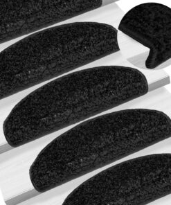 vidaXL Trapmatten 15 st 65x21x4 cm Zwart Halfrond Groot