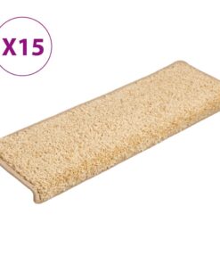 vidaXL Trapmatten 15 st 65x21x4 cm crème met rechthoekige rand