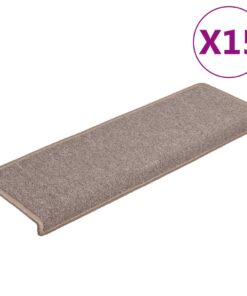 vidaXL Trapmatten 15 st 65x21x4 cm lichtbruin met rechthoekige rand